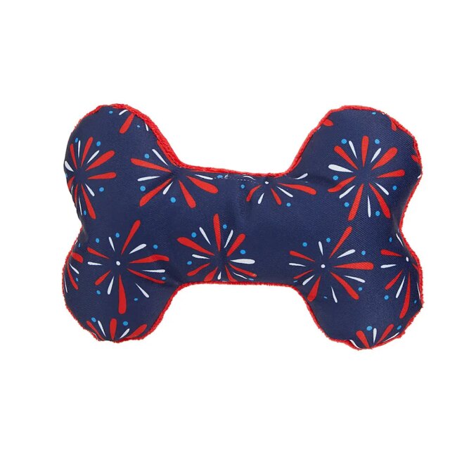 Top Paw® Americana Bone Dog Toy - Plush, Squeaker